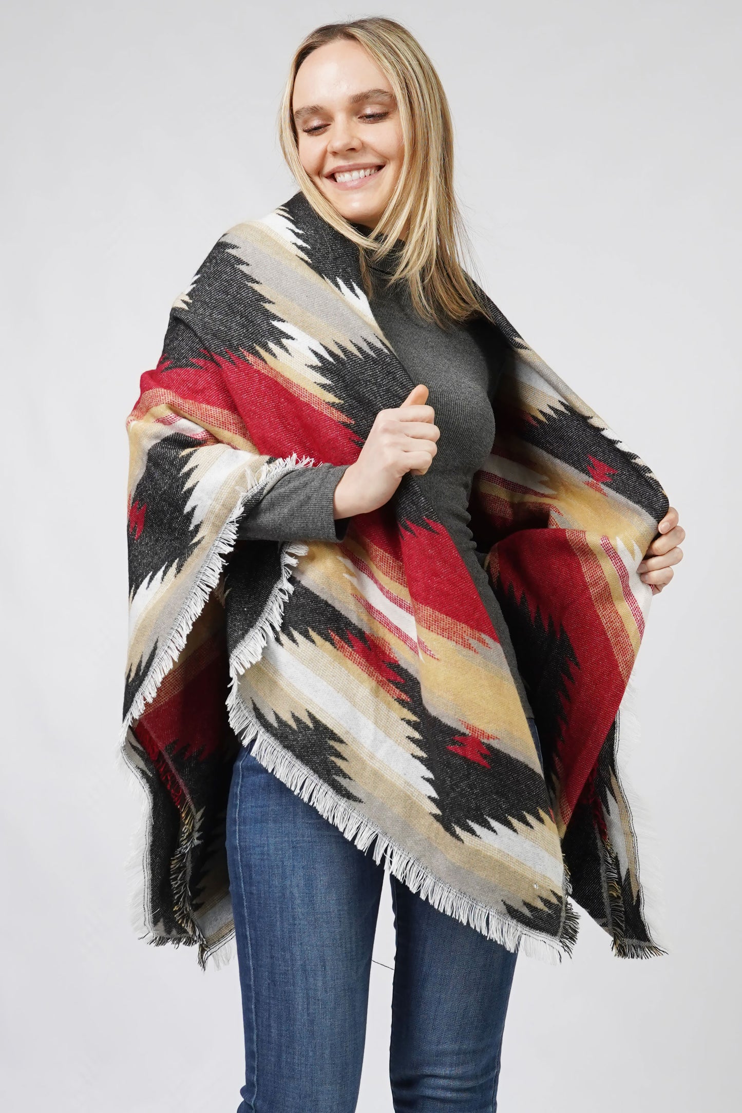 WESTERN JACQUARD BLANKET SHAWL