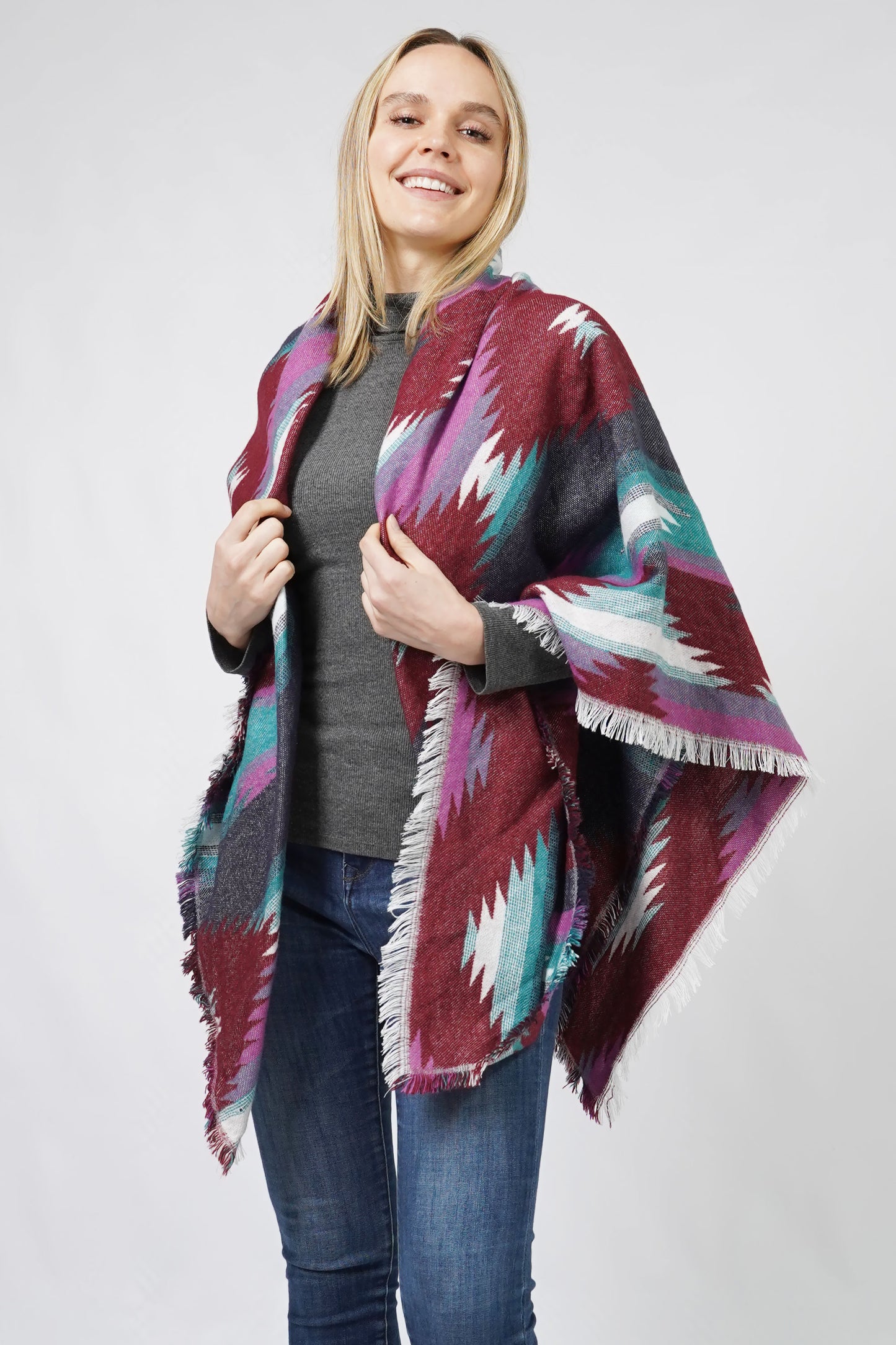 WESTERN JACQUARD BLANKET SHAWL