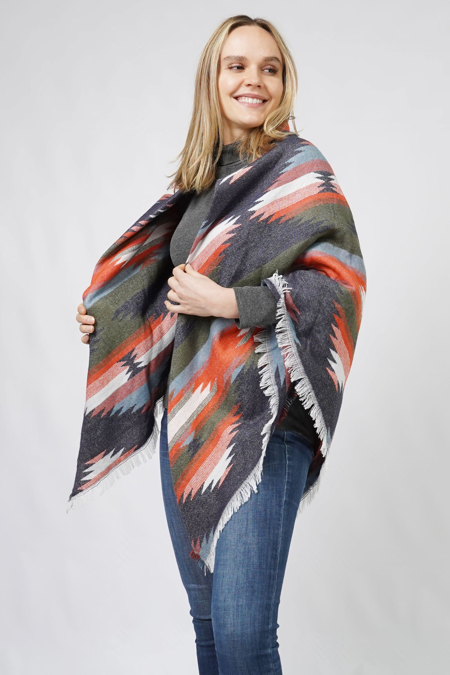 WESTERN JACQUARD BLANKET SHAWL