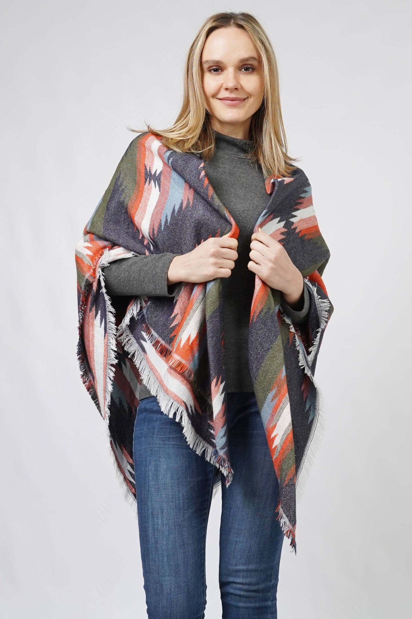 WESTERN JACQUARD BLANKET SHAWL