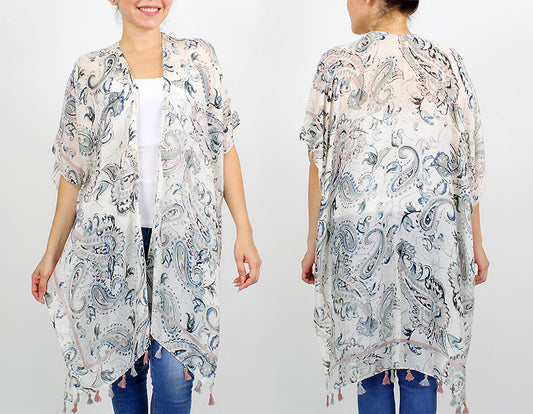 PAISLEY PRINT KIMONO