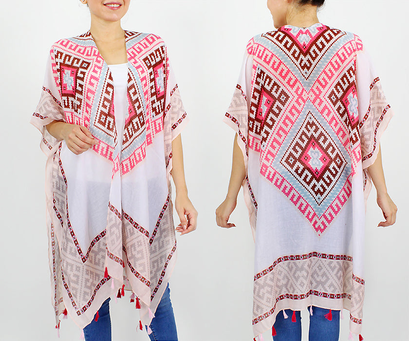 WESTERN PRINT KIMONO/VEST