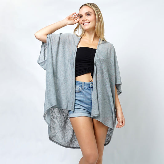 TEXTURED JERSEY RELAXED FIT KIMONO/VEST