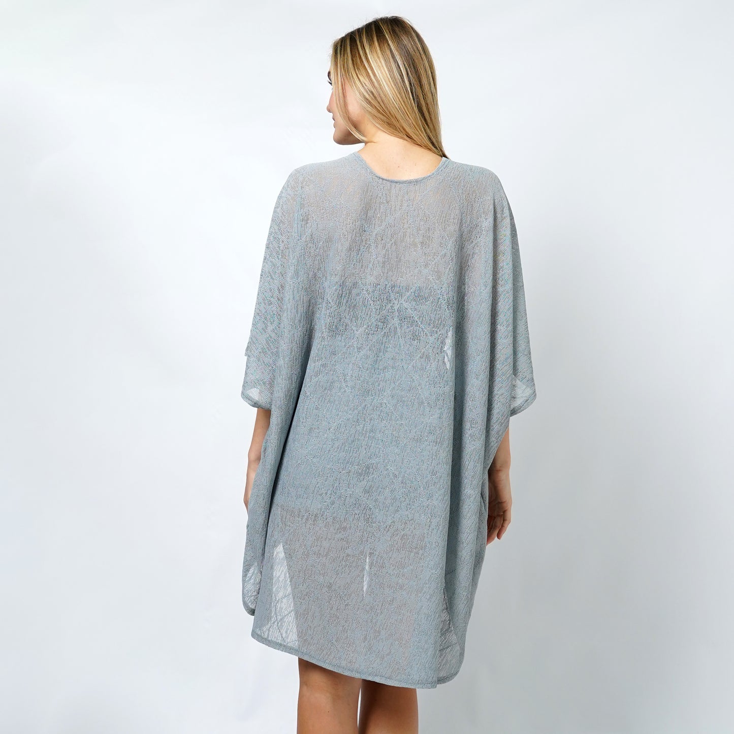 TEXTURED JERSEY RELAXED FIT KIMONO/VEST