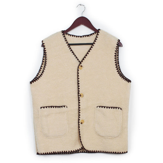 TEDDY FUR CONTRAST EDGE VEST