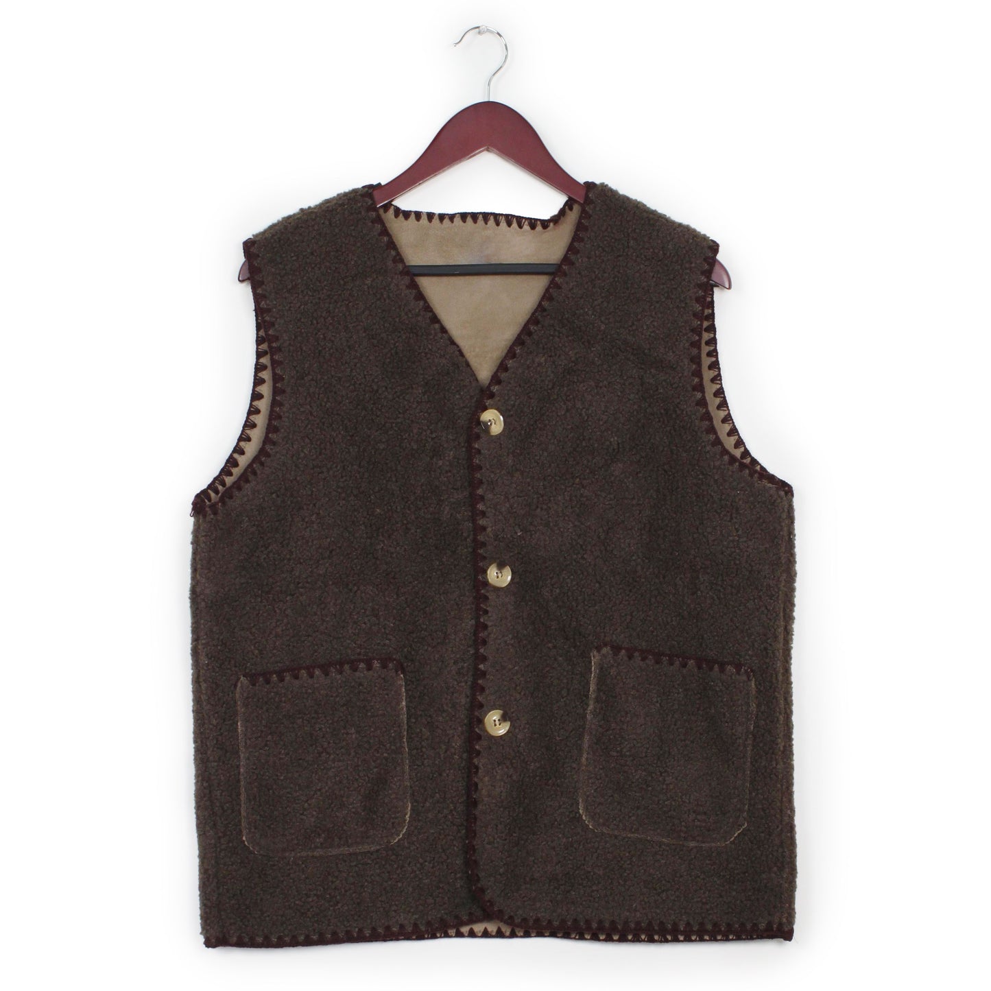 TEDDY FUR CONTRAST EDGE VEST