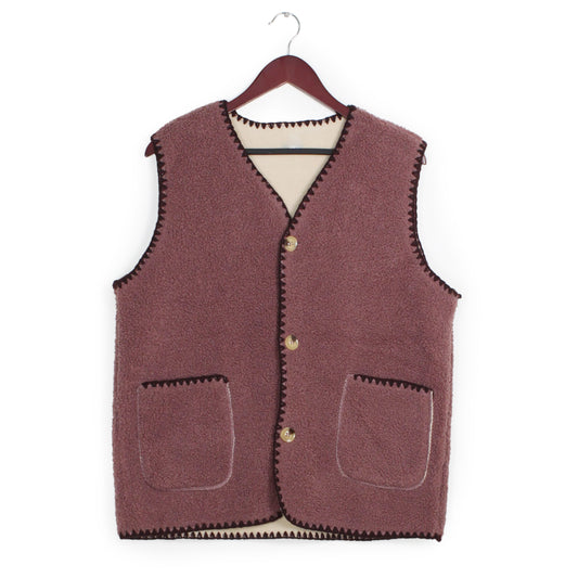 TEDDY FUR CONTRAST EDGE VEST