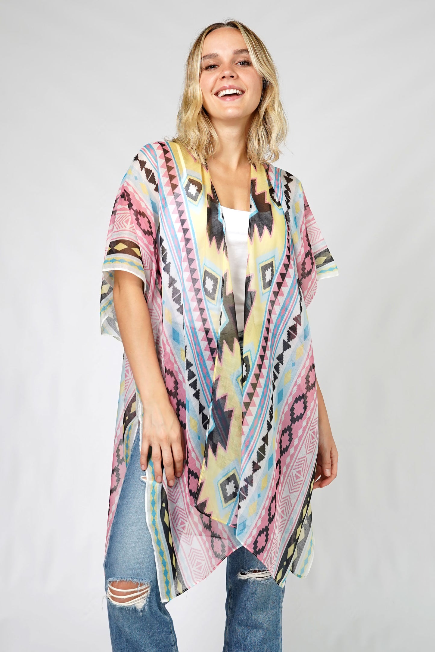 AZTEC PRINT KIMONO/VEST