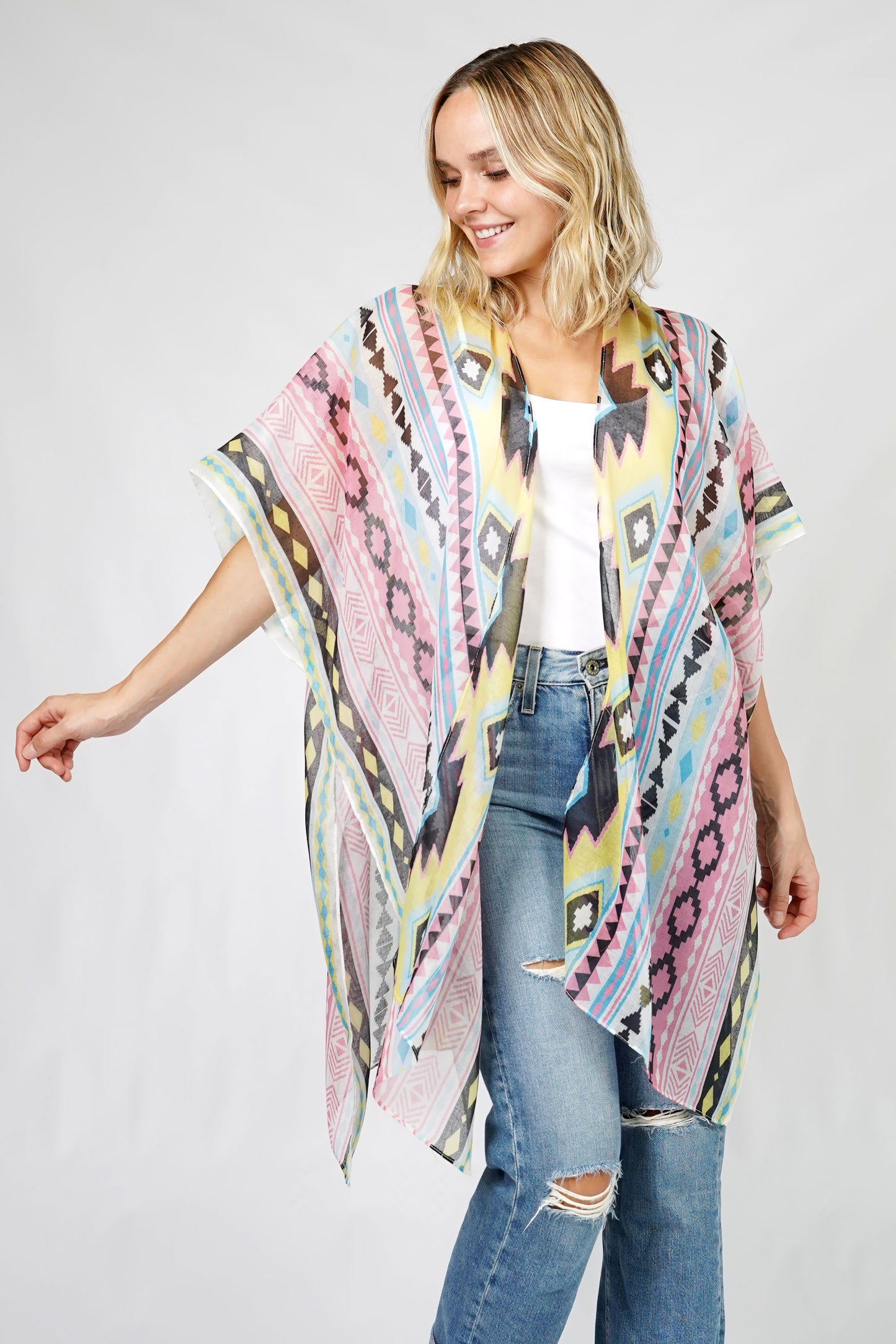 AZTEC PRINT KIMONO/VEST