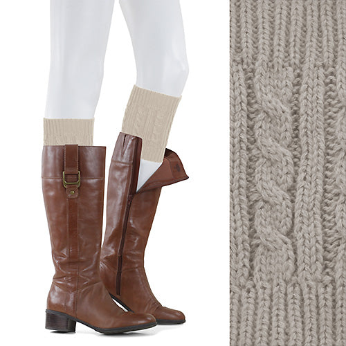 CABLE KNIT BOOT CUFFS/LEG WARMERS