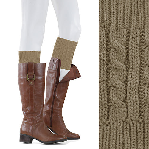 CABLE KNIT BOOT CUFFS/LEG WARMERS