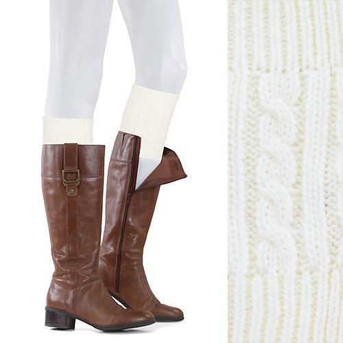 CABLE KNIT BOOT CUFFS/LEG WARMERS