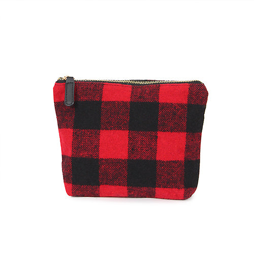 BUFFALO CHECK POUCH/COSMETIC BAG