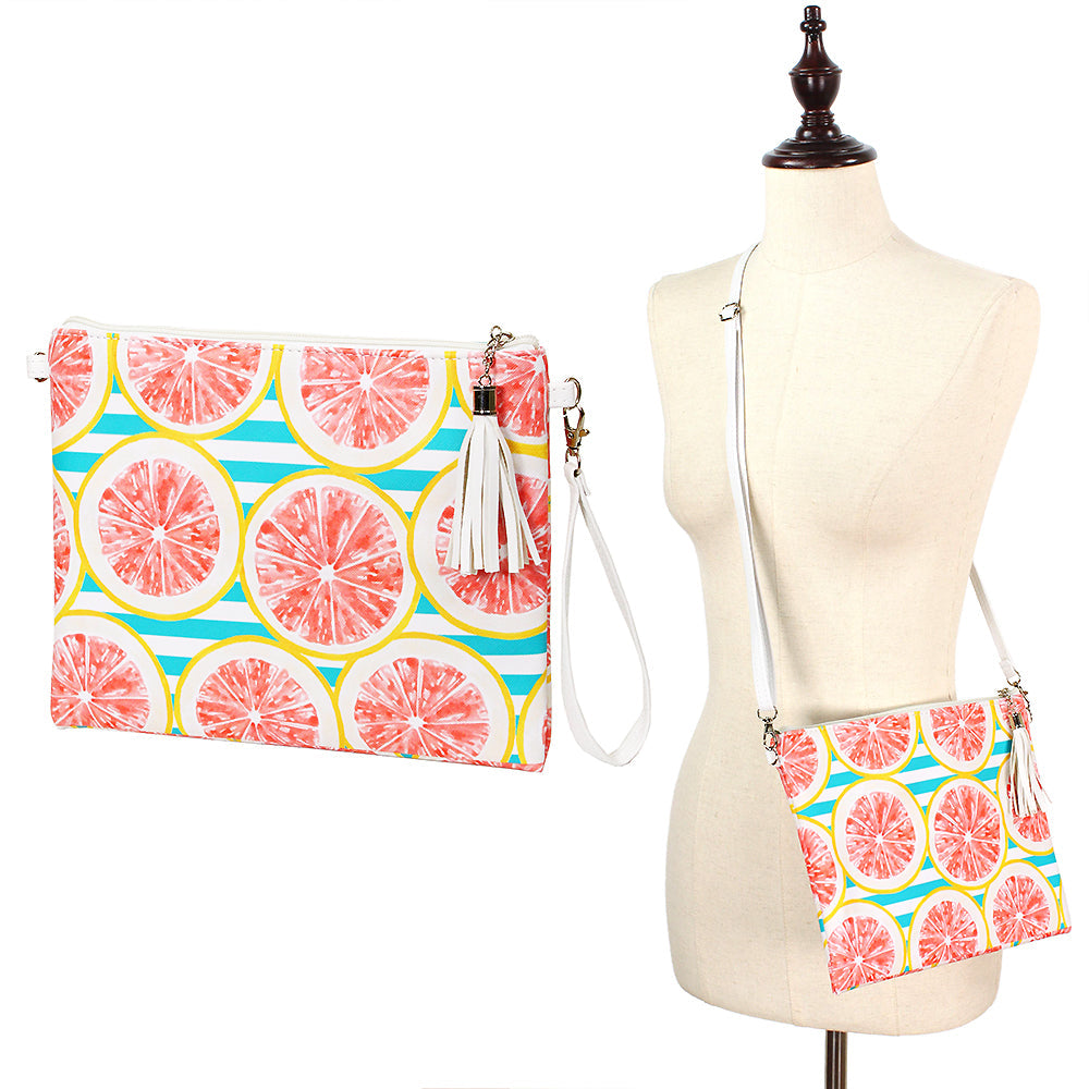 FRUIT CROSS BODY/CLUTCH W/ 2 STRAP