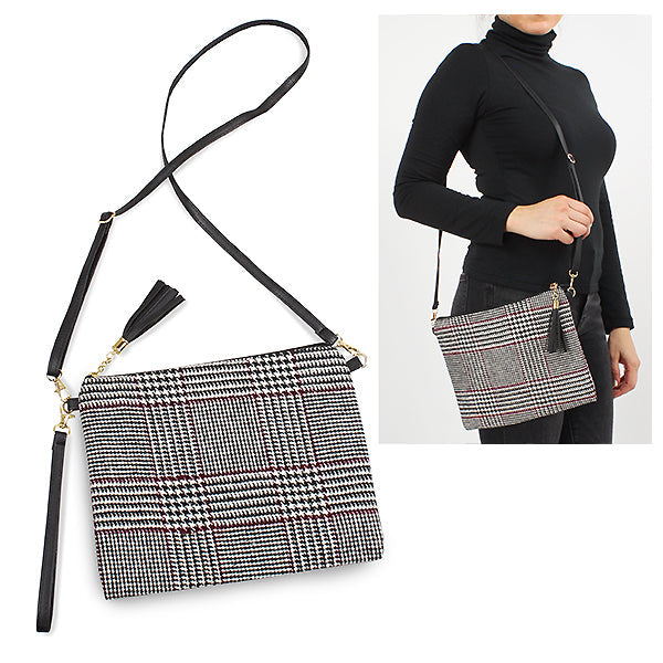 GLEN CHECK CROSSBODY/CLUTCH BAG