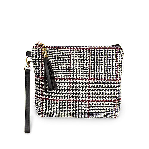 GLEN CHECK POUCH BAG W/WRISTLET