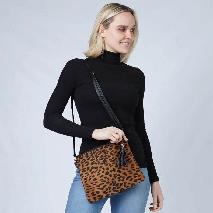 LEOPARD PRINT CROSSBODY/CLUTCH BAG