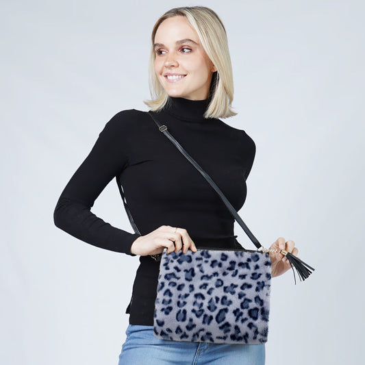 LEOPARDFUR CROSSBODY/CLUTCH BAG