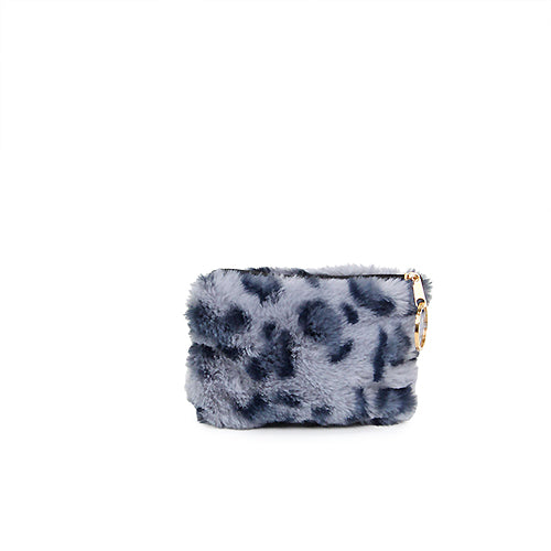 LEOPARD FUR COIN/CARD PURSE