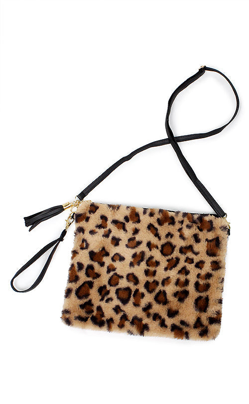 LEOPARDFUR CROSSBODY/CLUTCH BAG