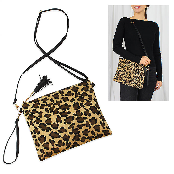 LEOPARD HAIR CROSSBODY/CLUTCH BAG