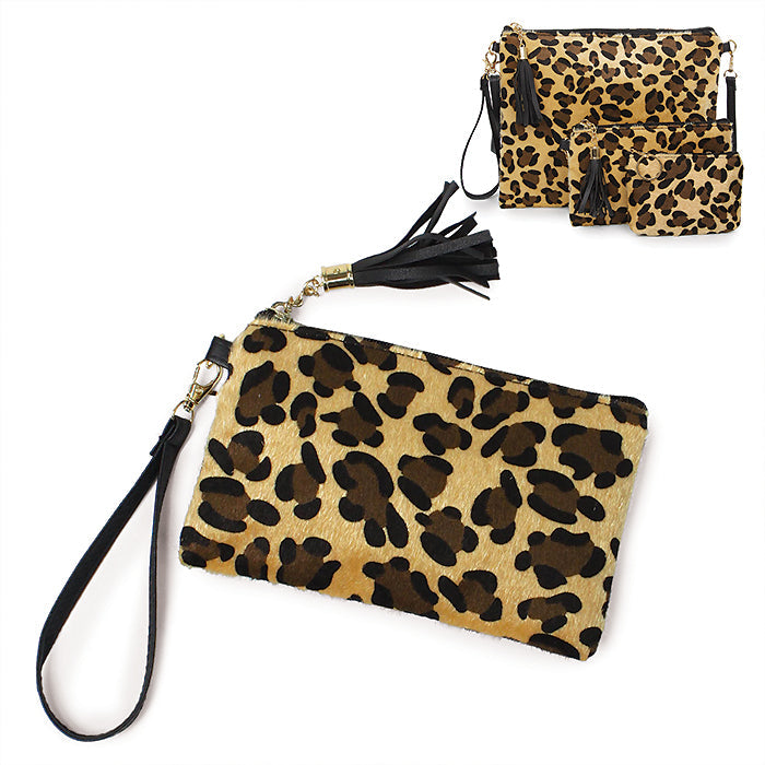 LEOPARD HAIR WALLET CLUTCH