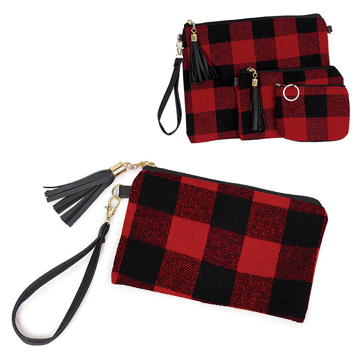 BUFFALO WALLET CLUTCH W.WRISTLET