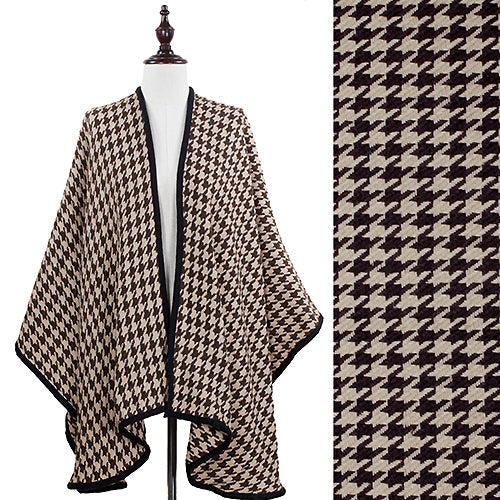 HOUNDSTOOTH CAPE/RUANA