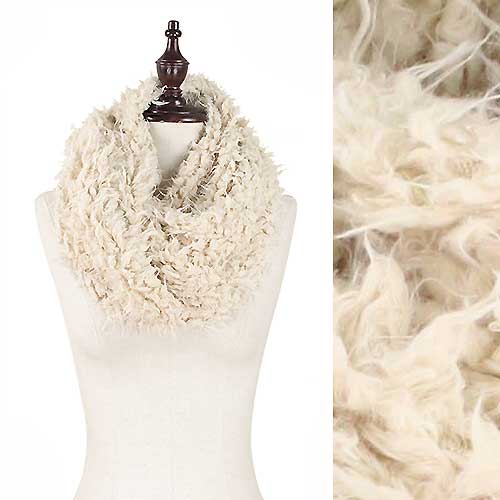 FAUX FUR TWISTED TUBE SCARF