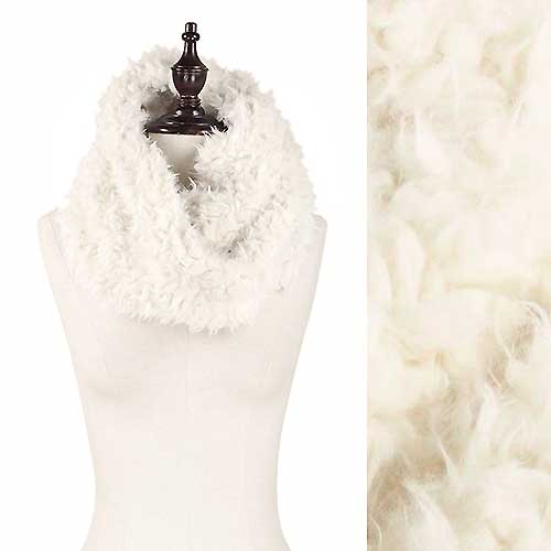 FAUX FUR TWISTED TUBE SCARF