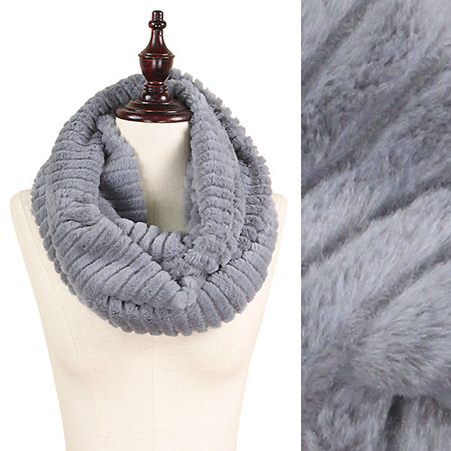 STRIPE FAUX FUR INFINITY SCARF