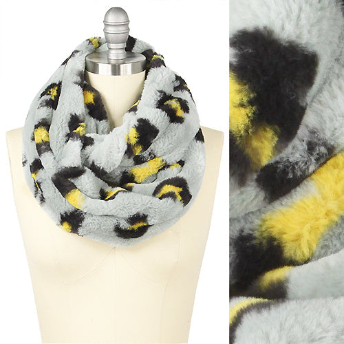 LEOPARD PRINT FUR INFINTY SCARF