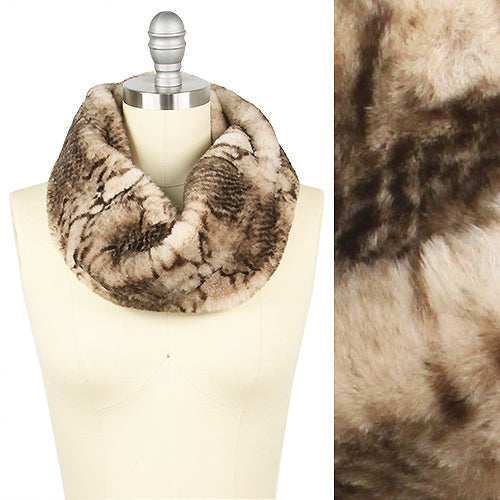 PYTHON PRINT FUR TWISTED TUBE SCARF