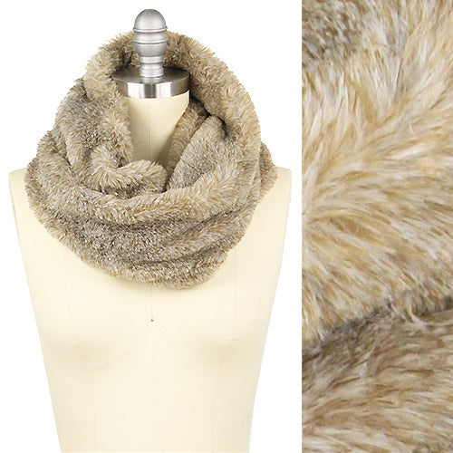 2-TONE FAUX FUR TUBE SCARF