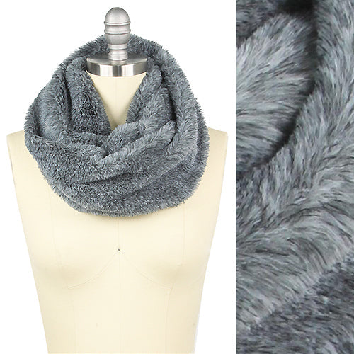 2-TONE FAUX FUR TUBE SCARF