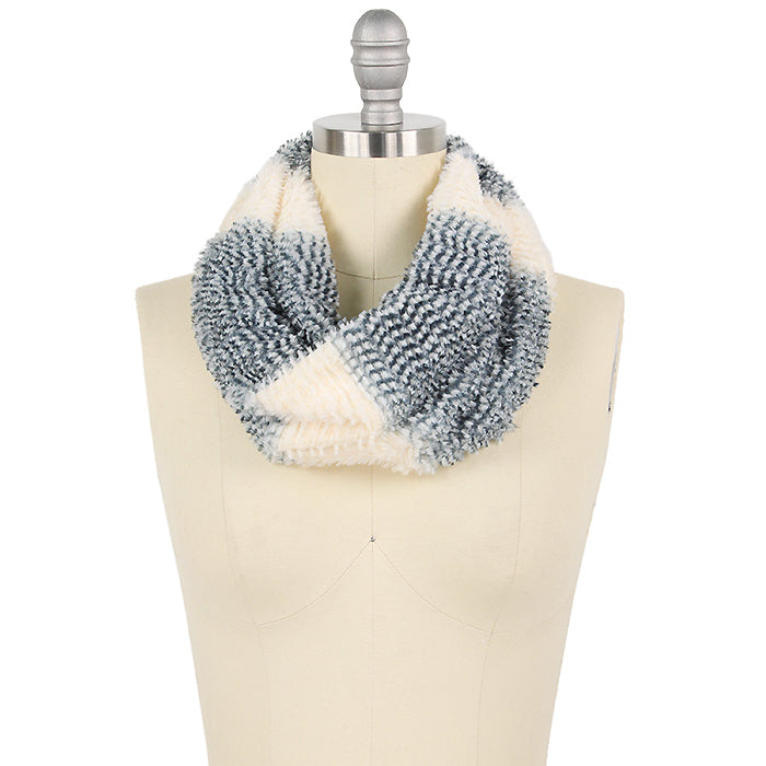 FAUX FUR TWISTED TUBE SCARF