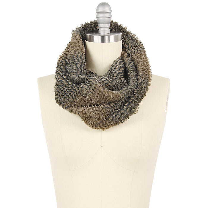 FAUX FUR TWISTED TUBE SCARF