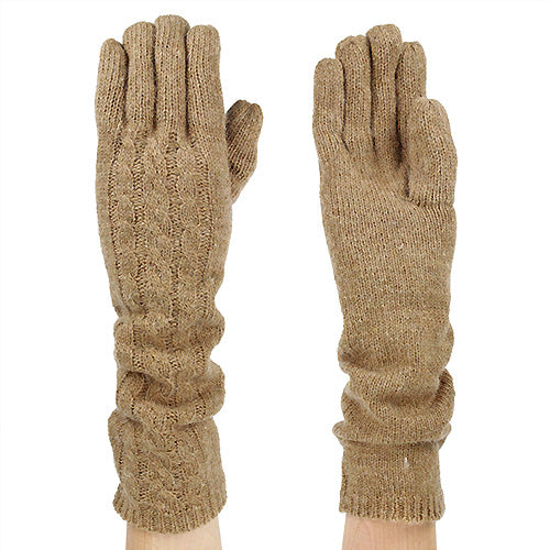 CABLE KNIT LONG KNIT GLOVES