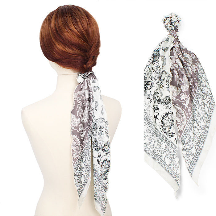 PAISLEY PRINT SATIN HAIR SCARF