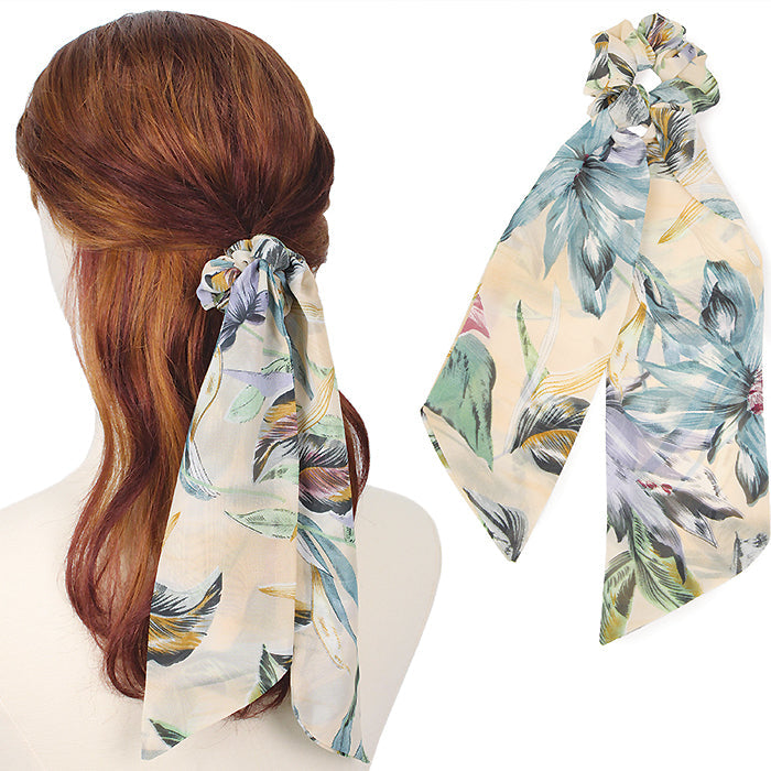 LEAF PRINT HAIR SCARF