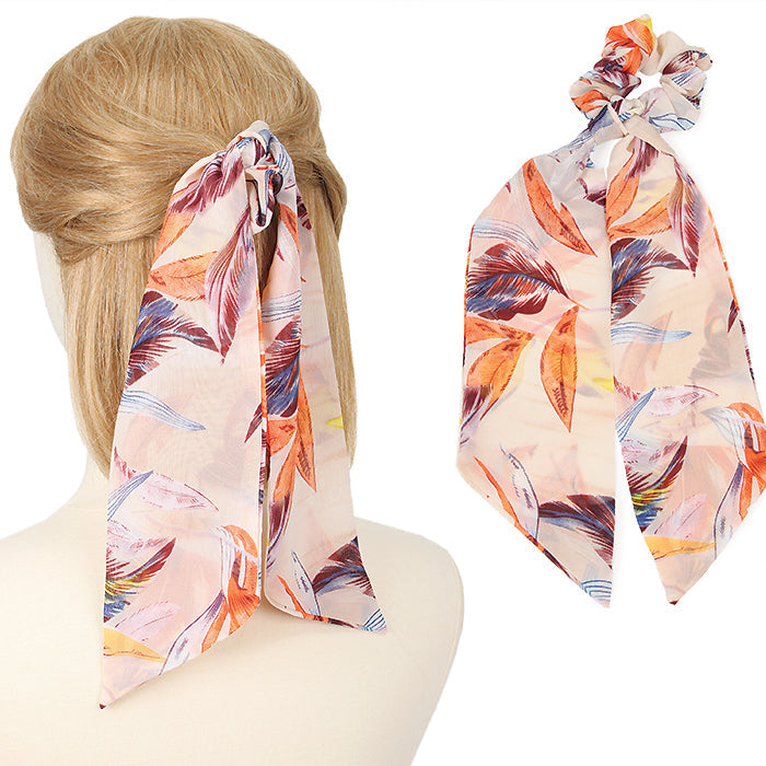 LEAF PRINT HAIR SCARF