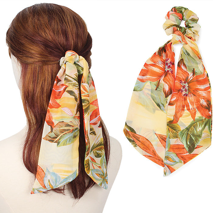 LEAF PRINT HAIR SCARF