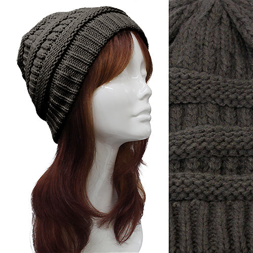 STRIPE PATTERN KNIT BEANIE