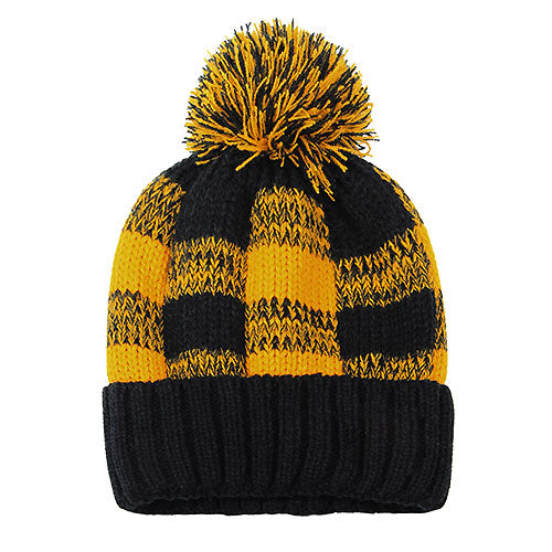 BUFFALO CHECK POMPOM BEANIE