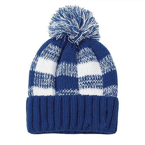 BUFFALO CHECK POMPOM BEANIE