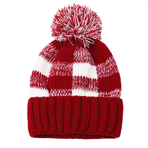 BUFFALO CHECK POMPOM BEANIE