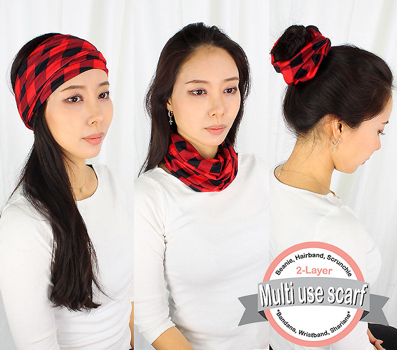 DOUBLE LAYER BUFFALO MULTI-USE HEADWRAP