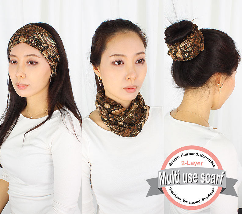 DOUBLE LAYER PYTHON MULTI-USE HEADWRAP