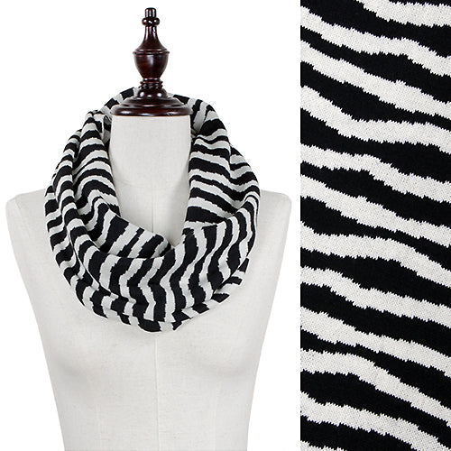 TIGER STRIP KNITTED INFINITY SCARF