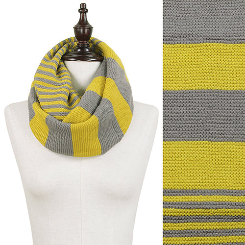 TWO TONE STRIPE INFINITY SCARF